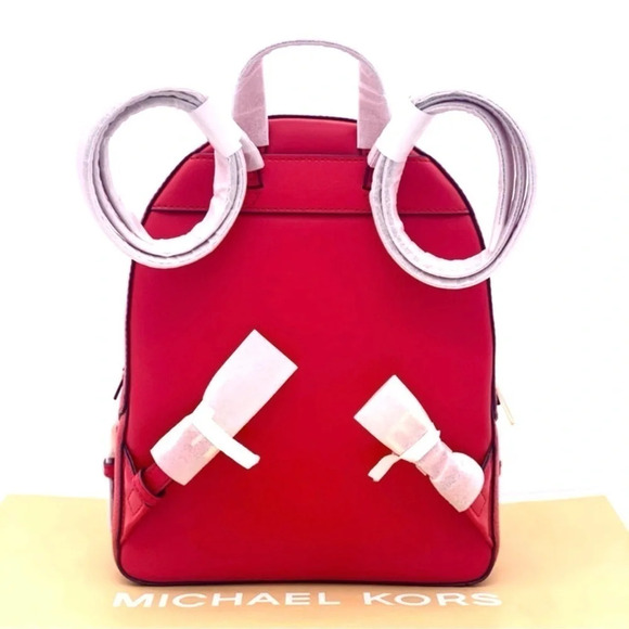 Michael Kors Jaycee Medium Backpack Red/Gold (NWT) - Picture 4 of 7